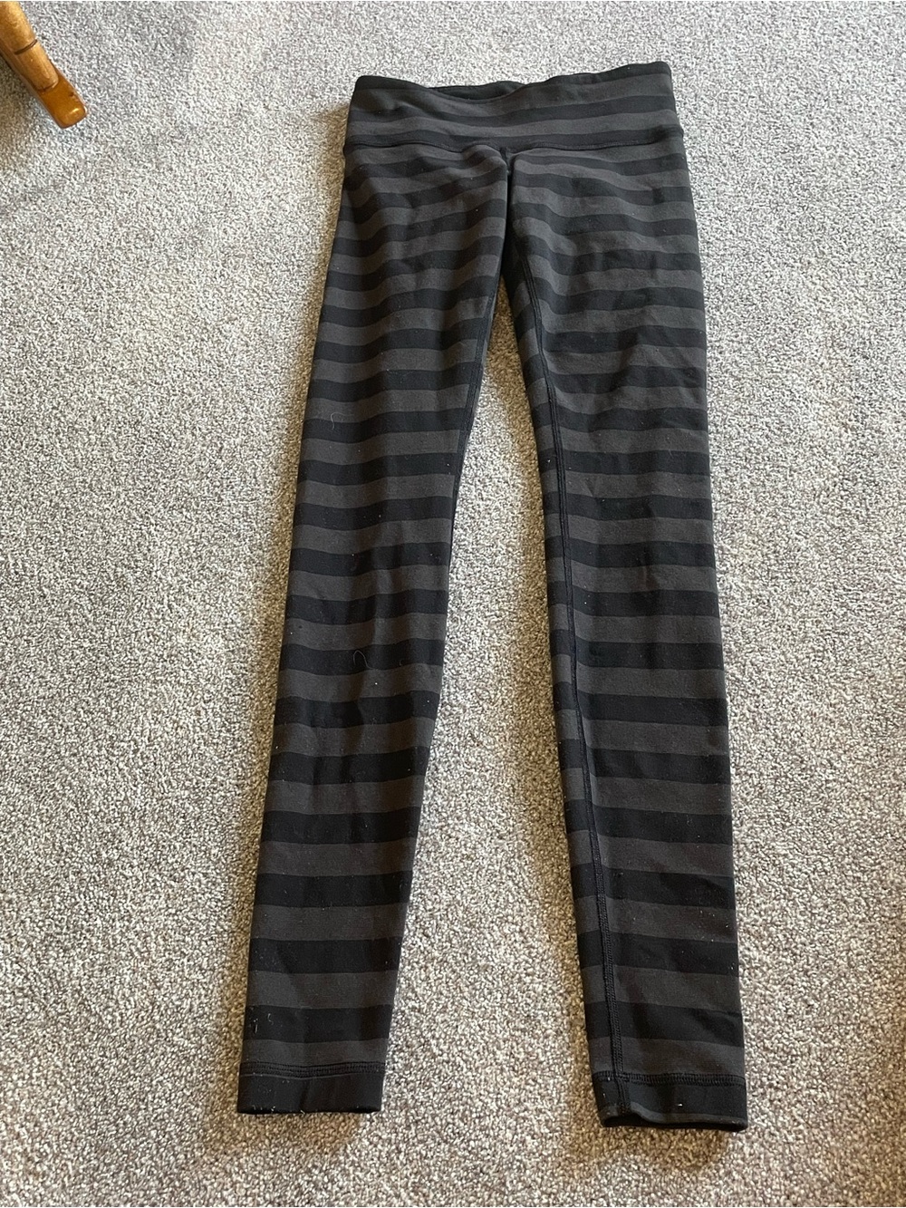 lululemon athletica Black and Charcoal Striped Leggings